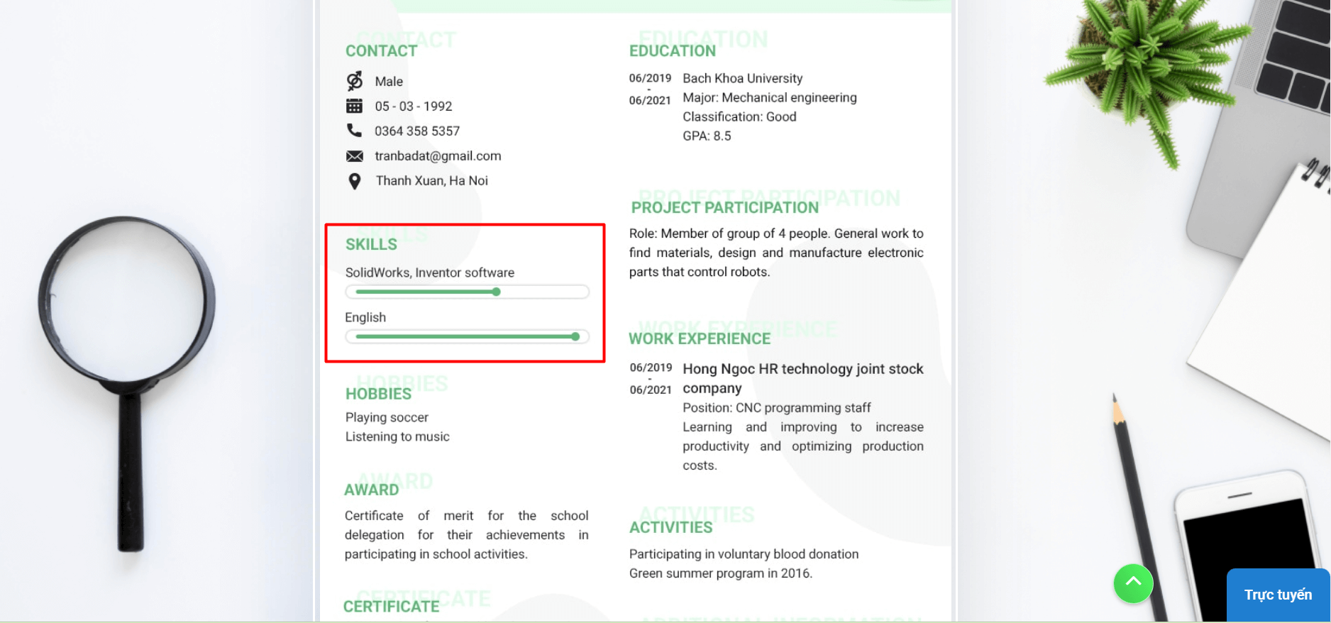 Skills - kỹ năng trong CV xin việc tiếng Anh