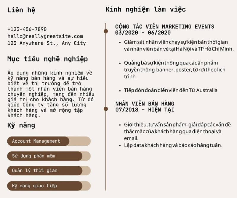 Tạo CV bán hàng hiệu quả