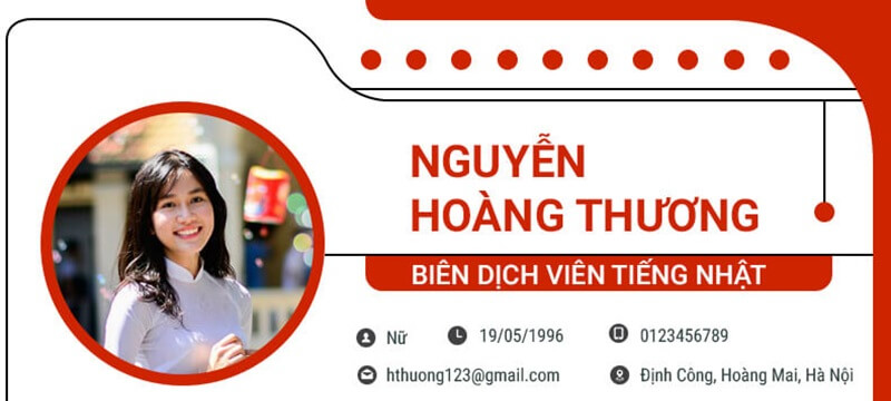 Phần thông tin cá nhân trong CV xin việc ngành phiên dịch