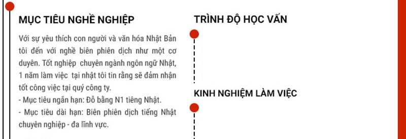 Phần mục tiêu nghề nghiệp trong CV xin việc ngành phiên dịch