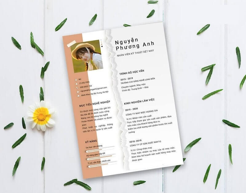 Mẫu CV xin việc vị trí nhân viên kỹ thuật dệt may