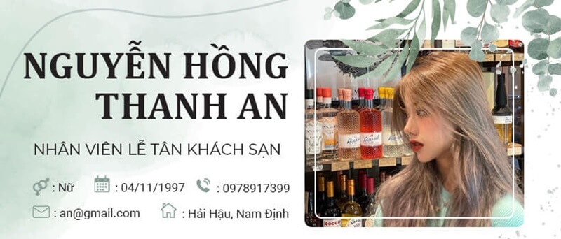 Phần thông tin cá nhân trong CV ngành nhà hàng khách sạn