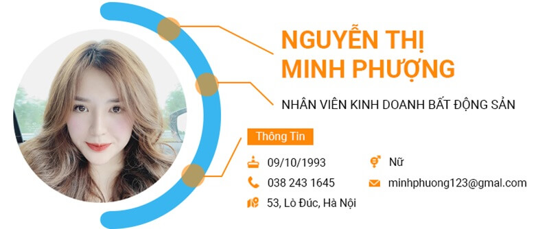 Phần thông tin cá nhân của bản CV xin việc bất động sản
