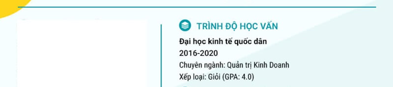 Phần trình độ học vấn của CV Thư ký - Trợ lý