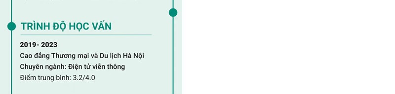 Phần trình độ học vấn của CV điện tử viễn thông