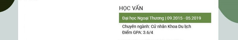 Trình độ học vấn và đào tạo trong CV của ngành du lịch