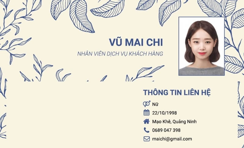 Phần thông tin cá nhân - định danh bản thân ứng viên