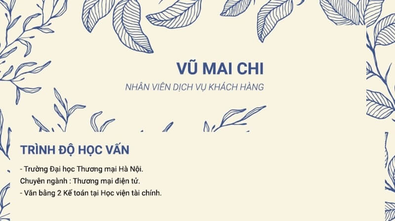 Phần trình độ học vấn - định hình nền tảng chuyên môn