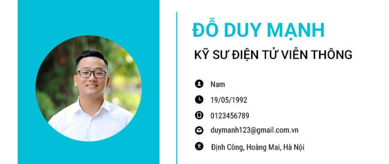 Phần thông tin cá nhân trong CV ngành bưu chính viễn thông