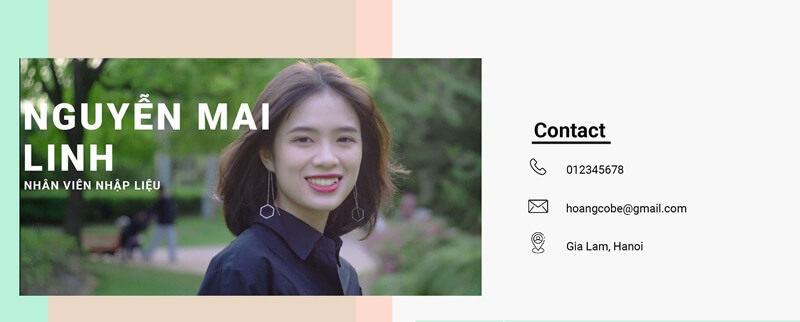Phần thông tin cá nhân của CV nhập liệu