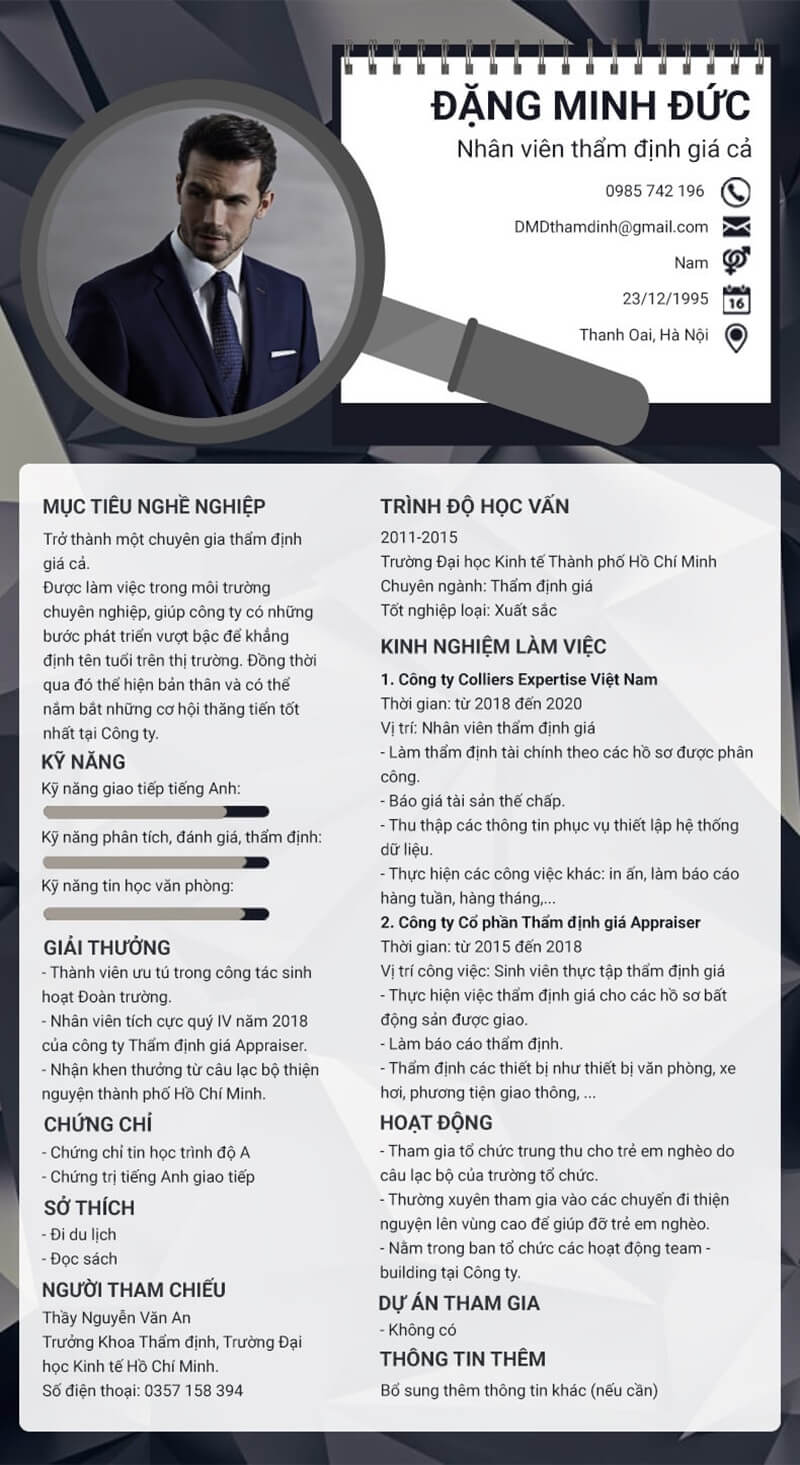 Tips hay giúp bạn điều chỉnh template của CV thẩm định - giám định
