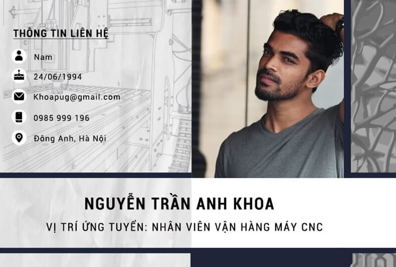 Phần thông tin cá nhân của CV vận hành - sản xuất