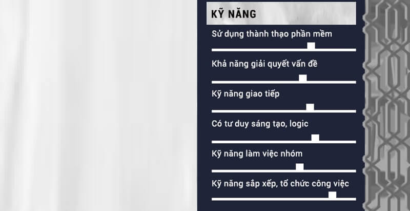 Phần kỹ năng của CV vận hành - sản xuất