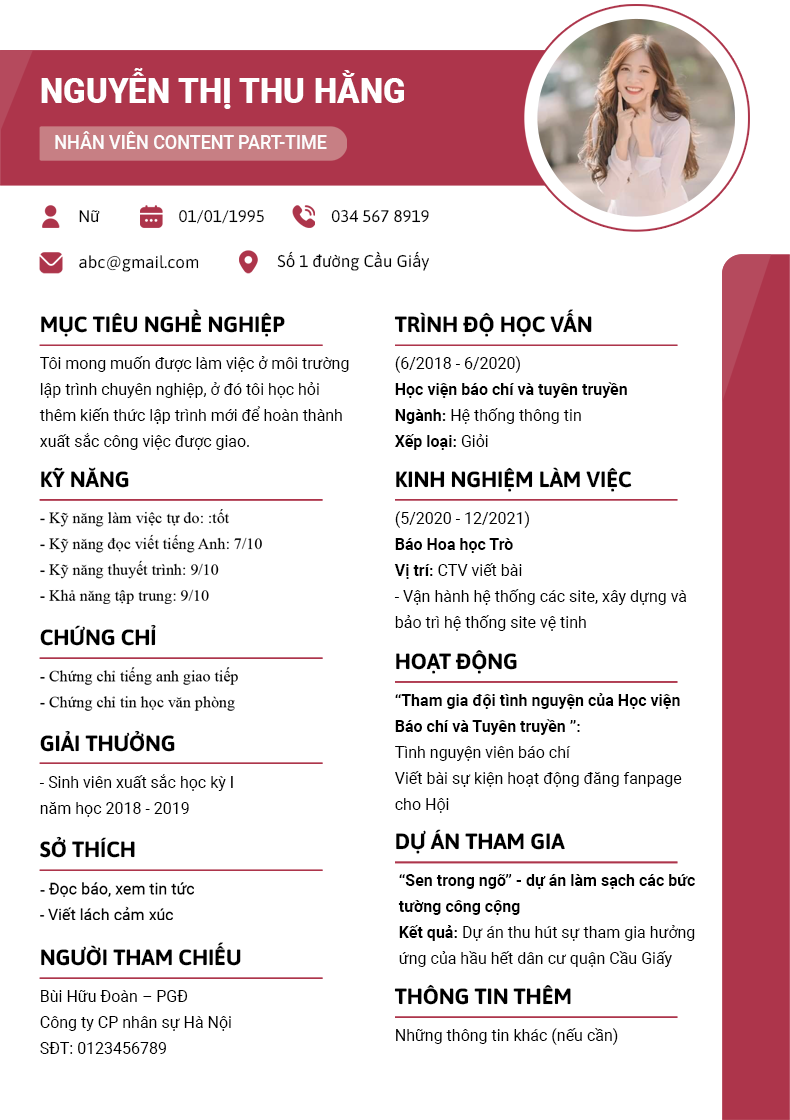 Ảnh xem trước CV